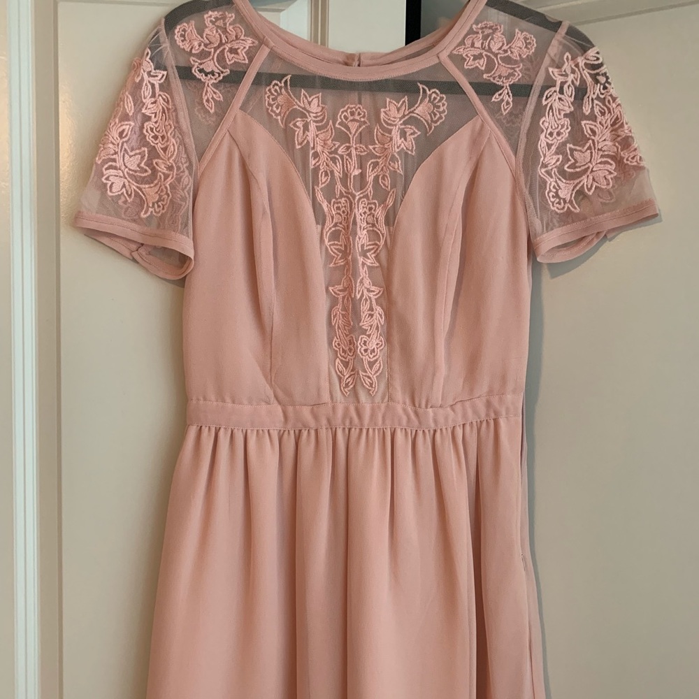 Pink Lace detail dress